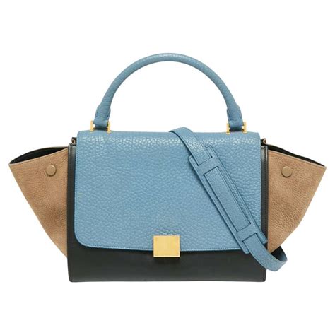 Celine Bicolor Side Lock Bag Leather Medium 